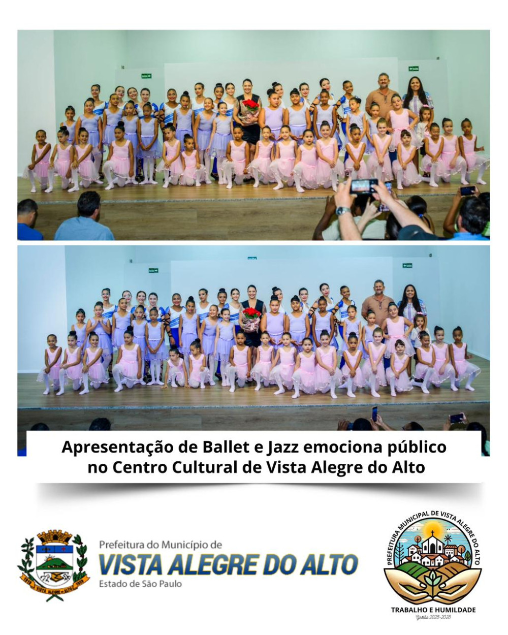 Apresentação de Ballet e Jazz emociona público no Centro Cultural de Vista Alegre do Alto.