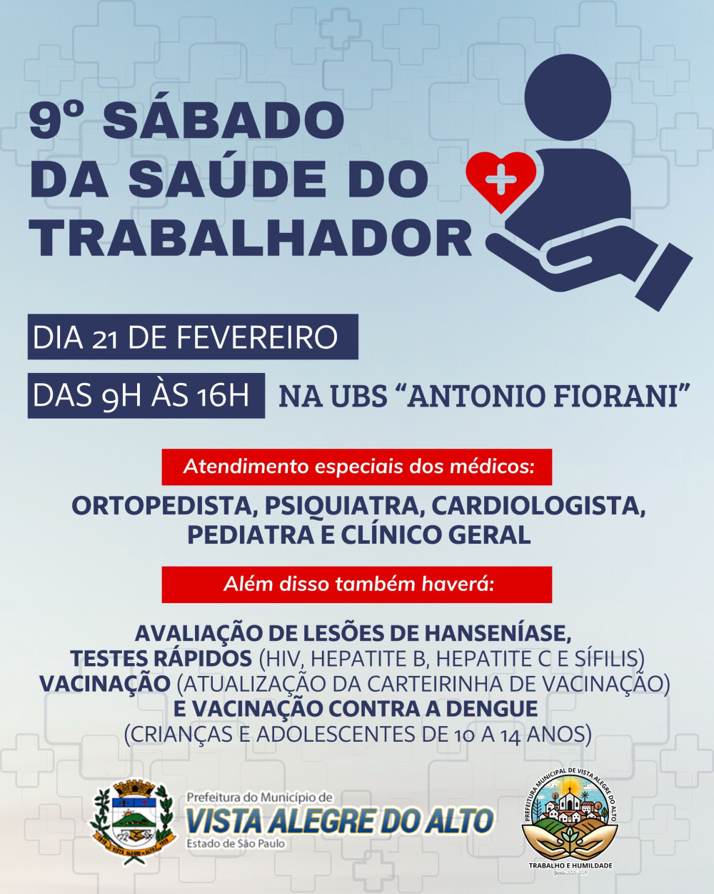 Prefeitura de Vista Alegre do Alto promove o 9º Sábado da Saúde do Trabalhador.