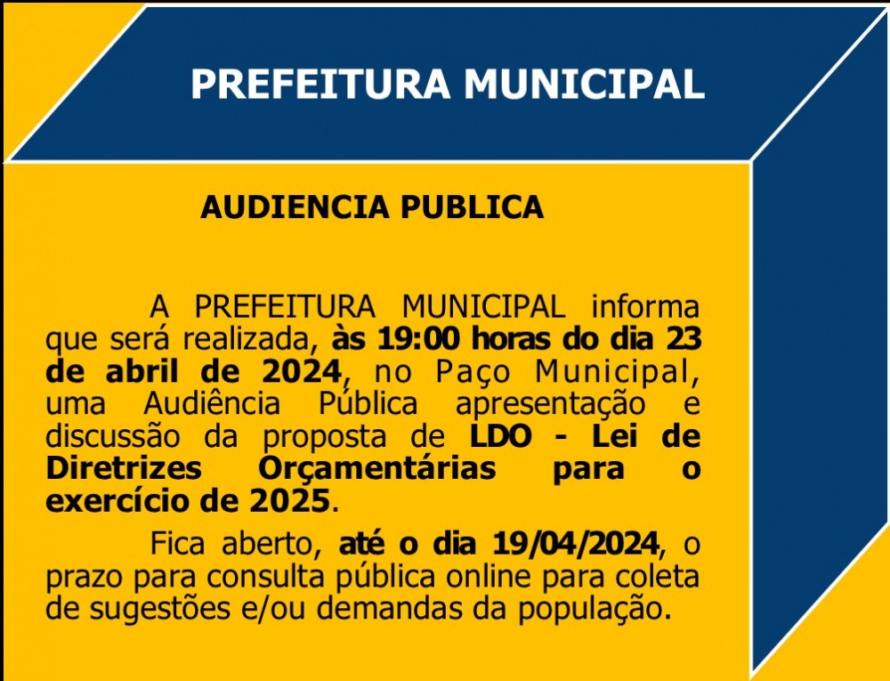 Comunicado - Audiência Pública LDO 2025.
