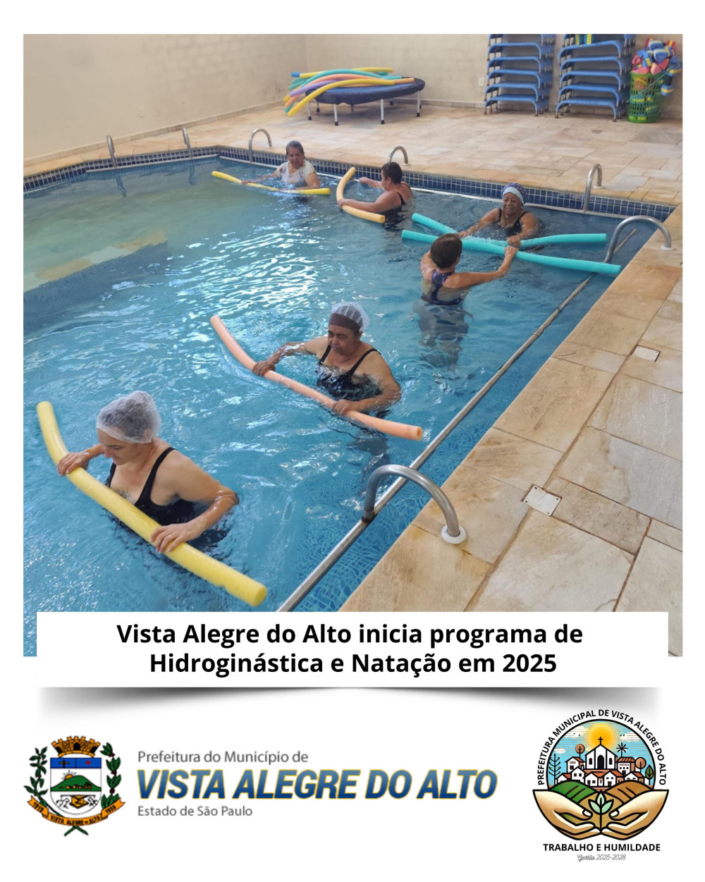 Vista Alegre do Alto inicia programa de Hidroginástica e Natação em 2025.