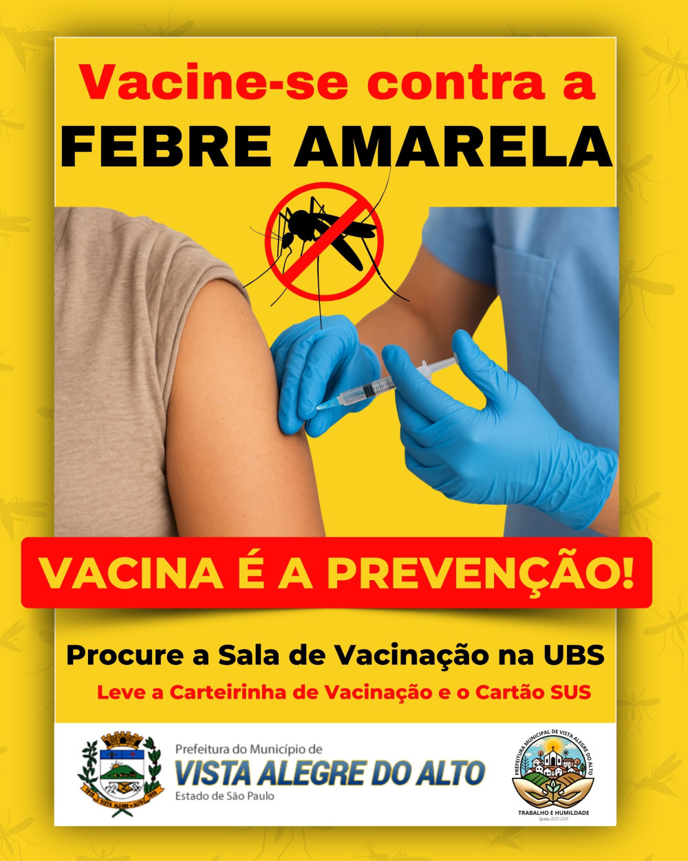 Imunização: a única proteção eficaz contra a Febre Amarela.