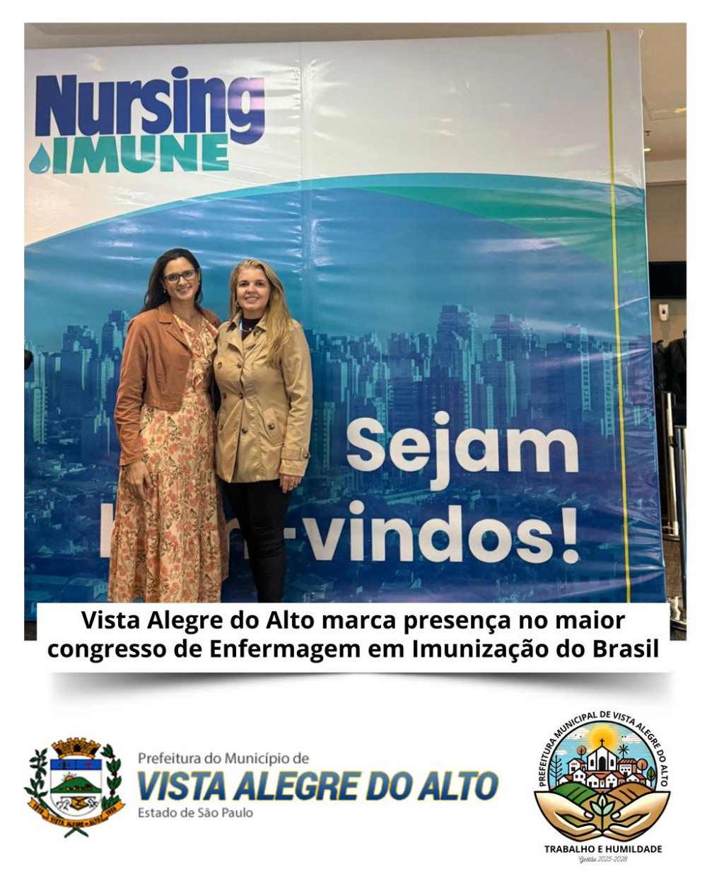 Vista Alegre do Alto marca presença no maior congresso de Enfermagem em Imunização do Brasil.