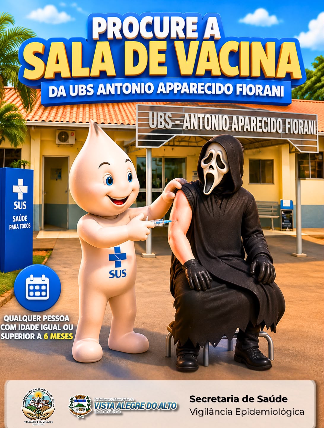 Proteja sua saúde: vacine-se contra a gripe na UBS Antônio Aparecido Fiorani.