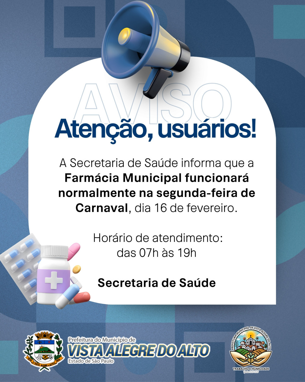Atenção, usuários.