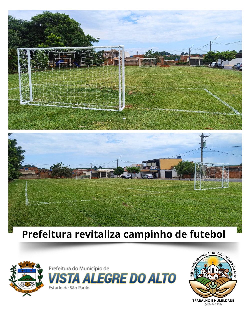 Prefeitura revitaliza campinho de futebol.