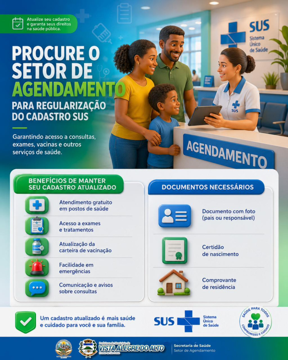 Importância da atualização do cadastro no Sistema Único de Saúde.