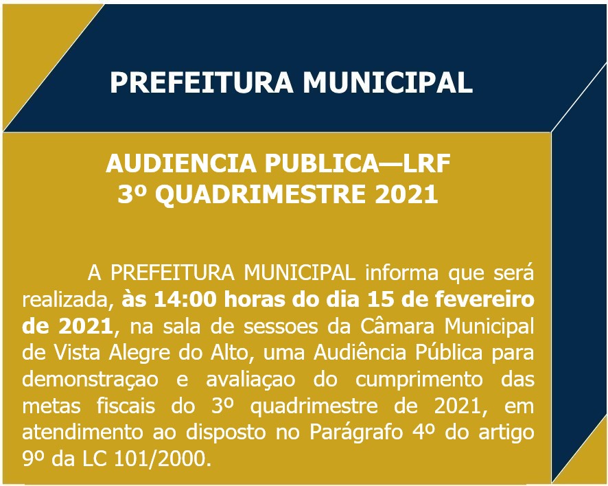 Comunicado - Audiência Pública.