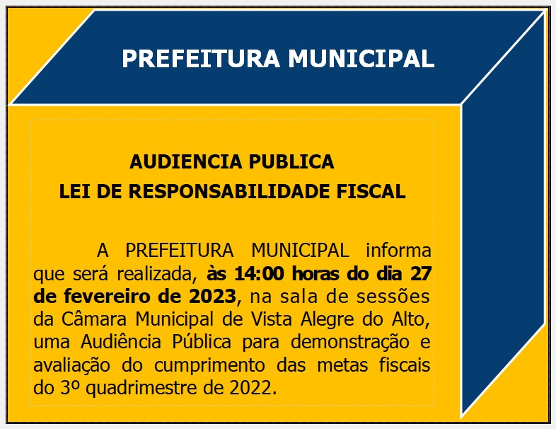 Audiência Pública - Lei de Responsabilidade Fiscal.