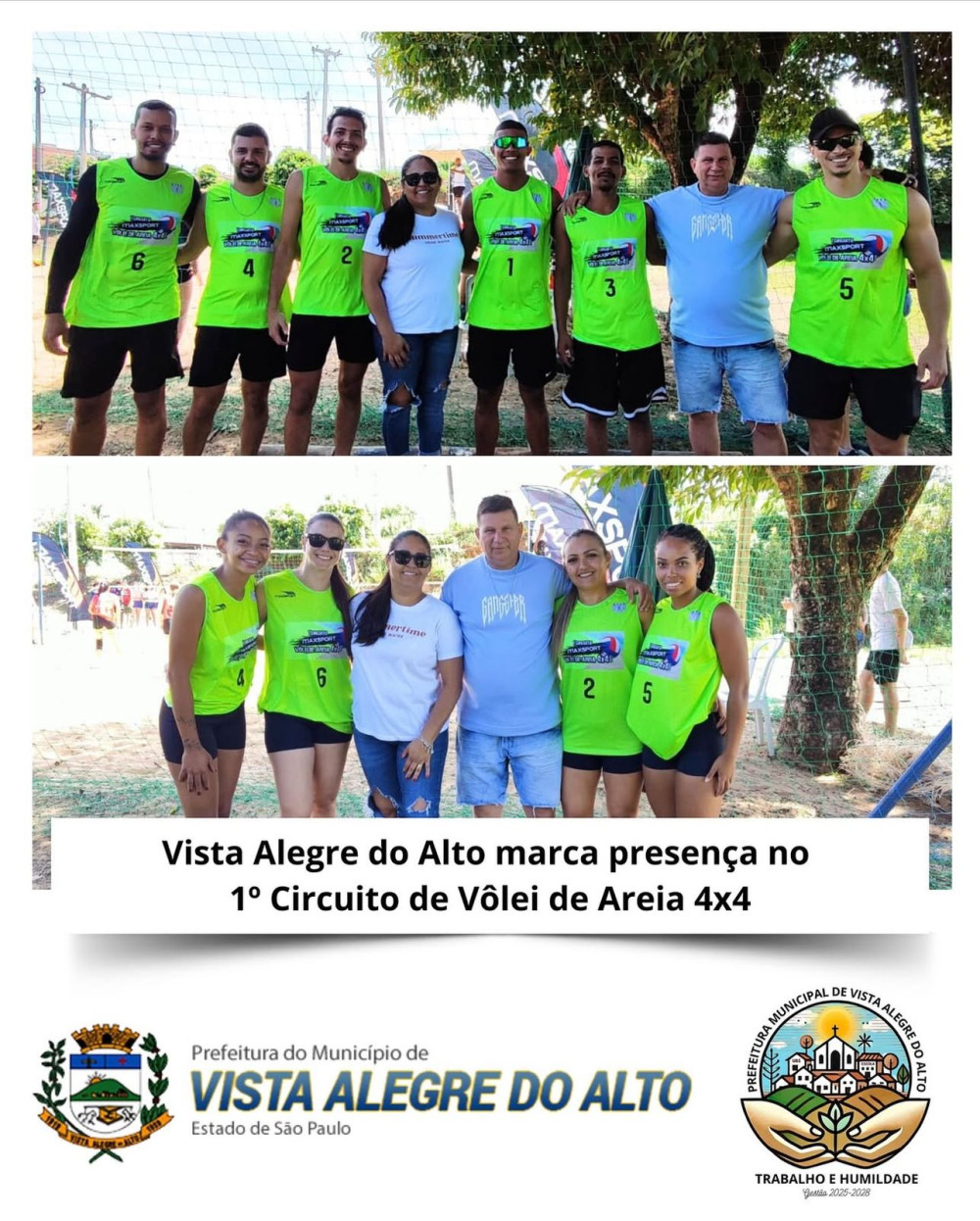 Vista Alegre do Alto marca presença no 1º Circuito de Vôlei de Areia 4x4.