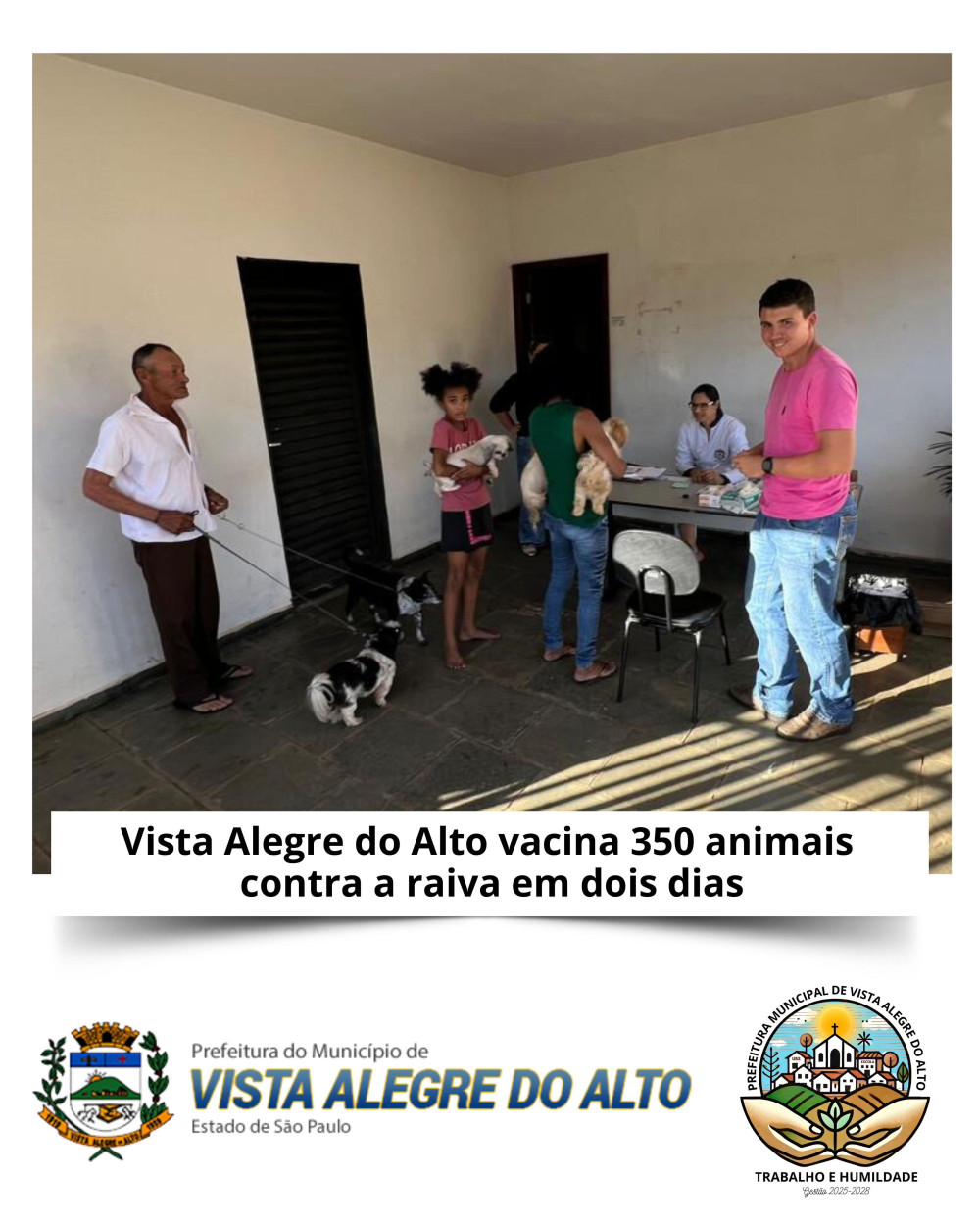 Vista Alegre do Alto vacina 350 animais contra a raiva em dois dias.