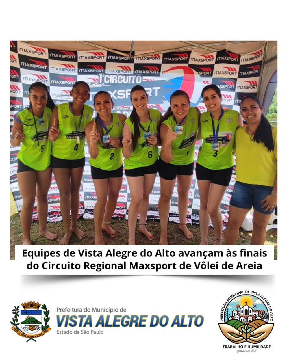 Equipes de Vista Alegre do Alto avançam às finais do Circuito Regional Maxsport de Vôlei de Areia.
