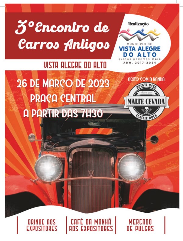 Vista Alegre promove 3º Encontro de Carros Antigos.