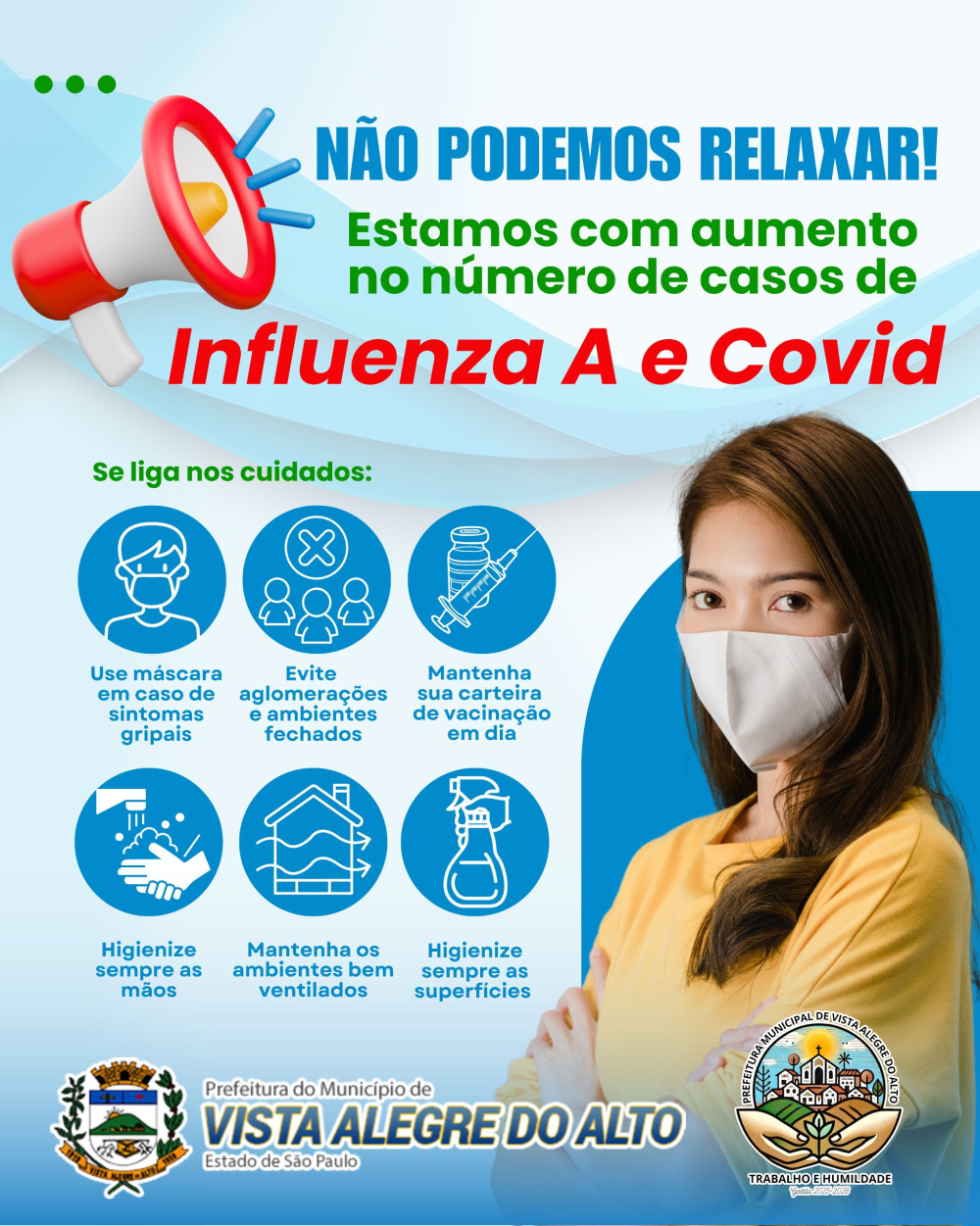 Atenção: Aumento de Casos de Influenza A e COVID-19 no Município.