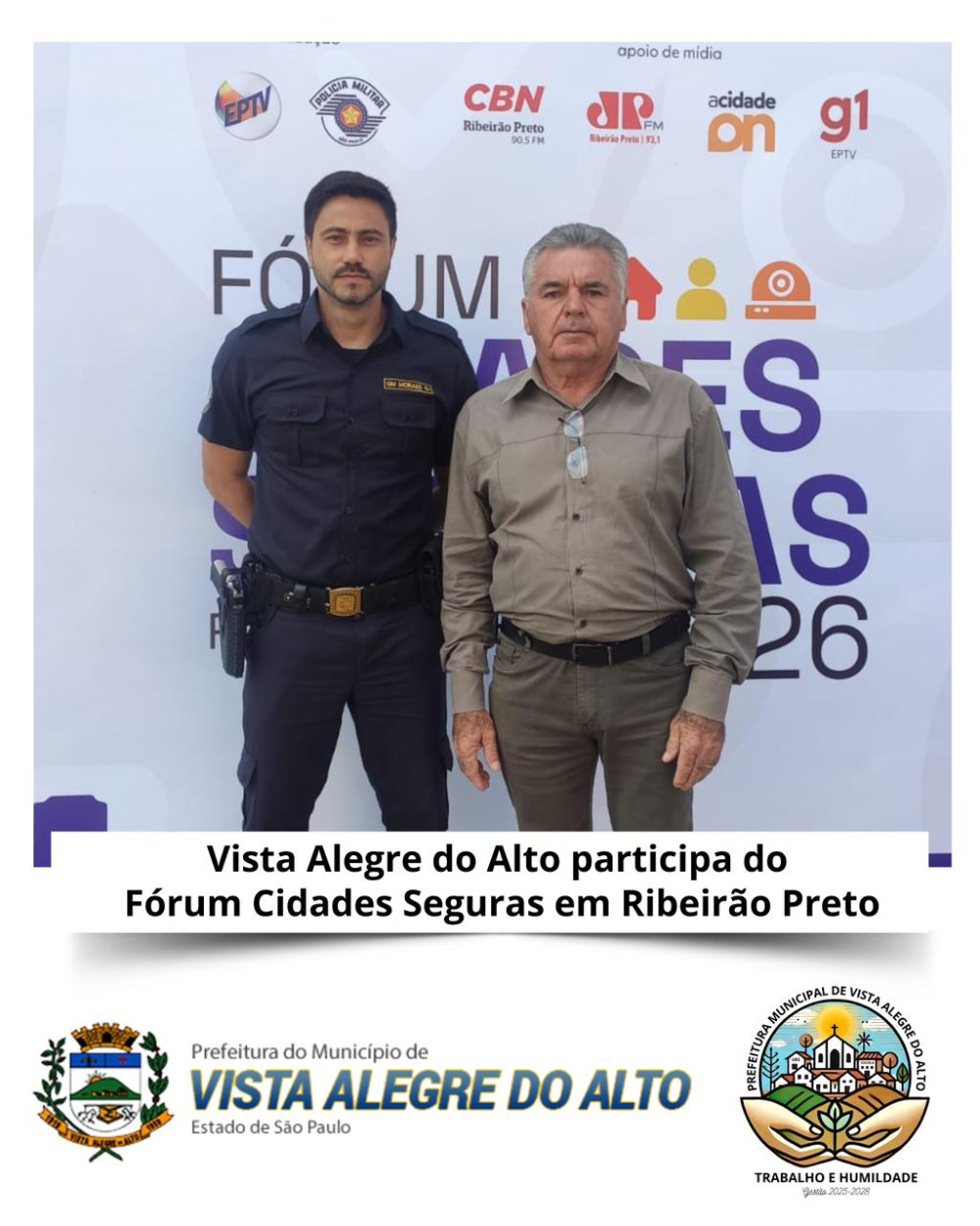 Vista Alegre do Alto participa do Fórum Cidades Seguras em Ribeirão Preto.