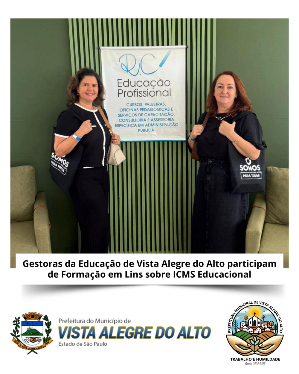 Gestoras da Educação de Vista Alegre do Alto participam de Formação em Lins sobre ICMS Educacional.