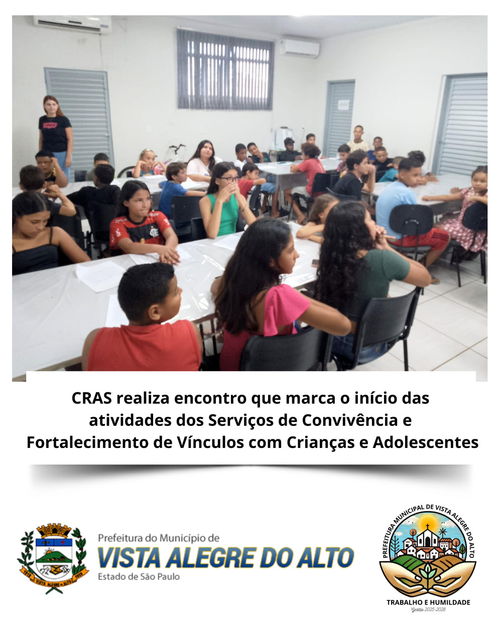 CRAS realiza encontro que marca o início das atividades dos Serviços de Convivência Fortalecimento de Vínculos com Crianças e Adolescentes.