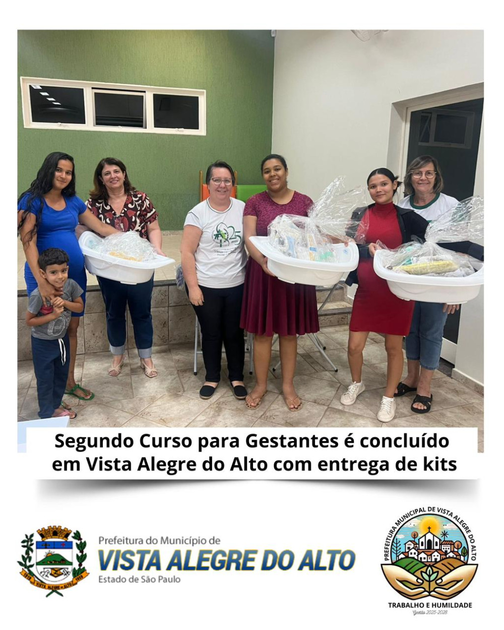Segundo Curso para Gestantes é concluído em Vista Alegre do Alto com entrega de kits.