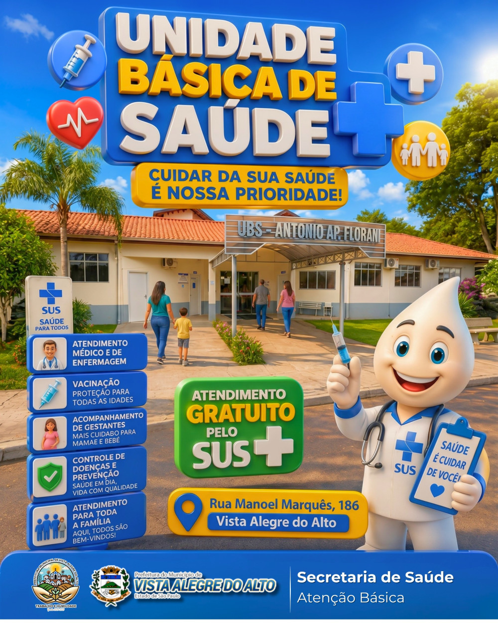 Unidade Básica de Saúde (UBS Antônio Ap. Fiorani).