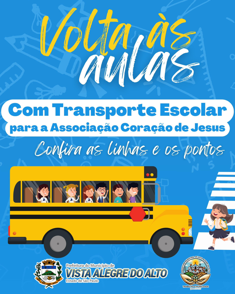 Volta às aulas com transporte escolar para a Associação Coração de Jesus.