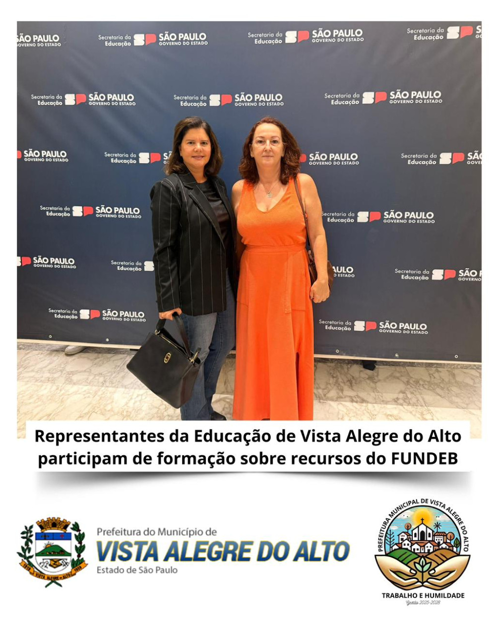 Representantes da Educação de Vista Alegre do Alto participam de formação sobre recursos do FUNDEB.