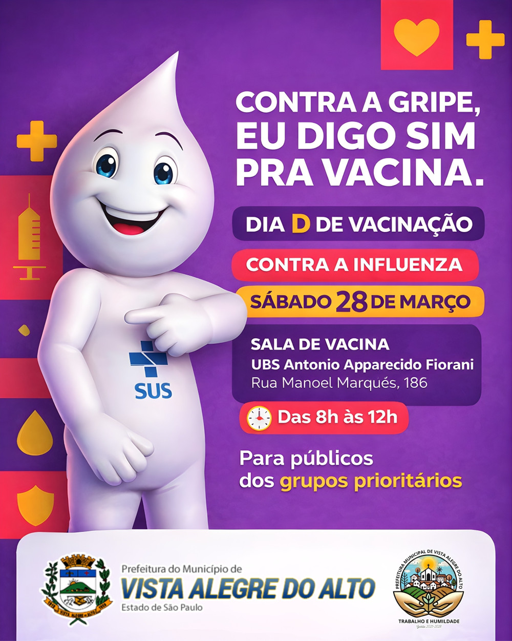 Dia D de vacinação contra a influenza.