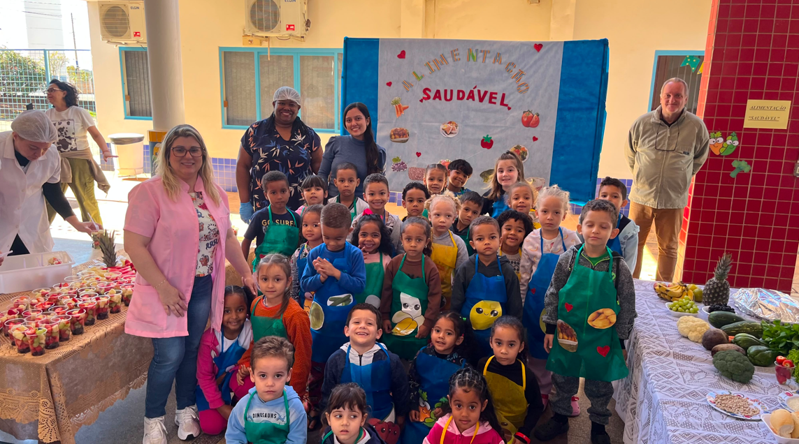 Setor de Alimentação Escolar e EMEI Aurélio Bettini iniciam participação na 8ª Jornada de Educação Alimentar e Nutricional do PNAE.