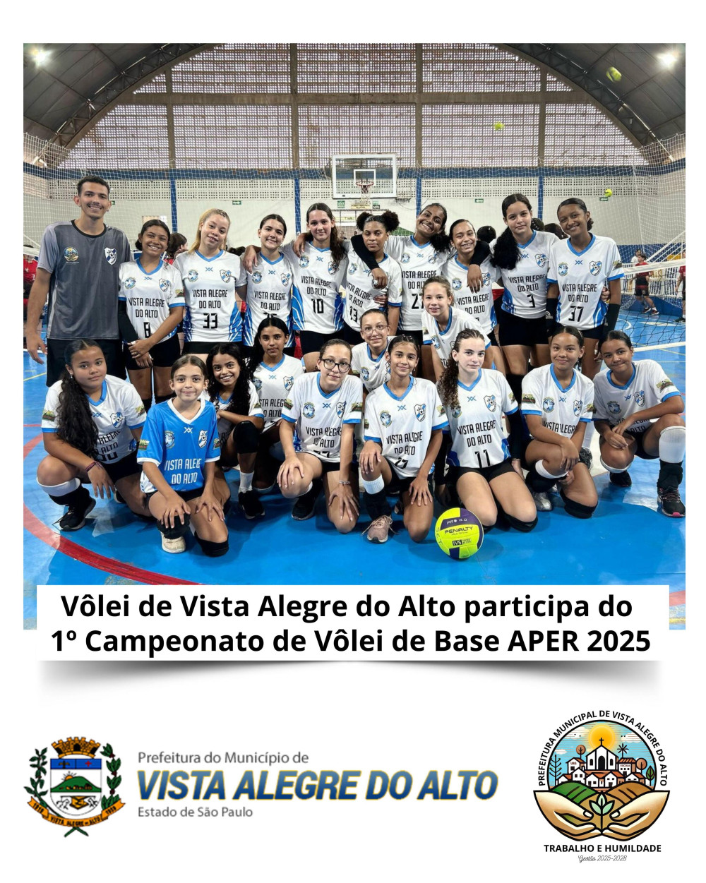 Vôlei de Vista Alegre do Alto participa do 1º Campeonato de Vôlei de Base APER 2025.