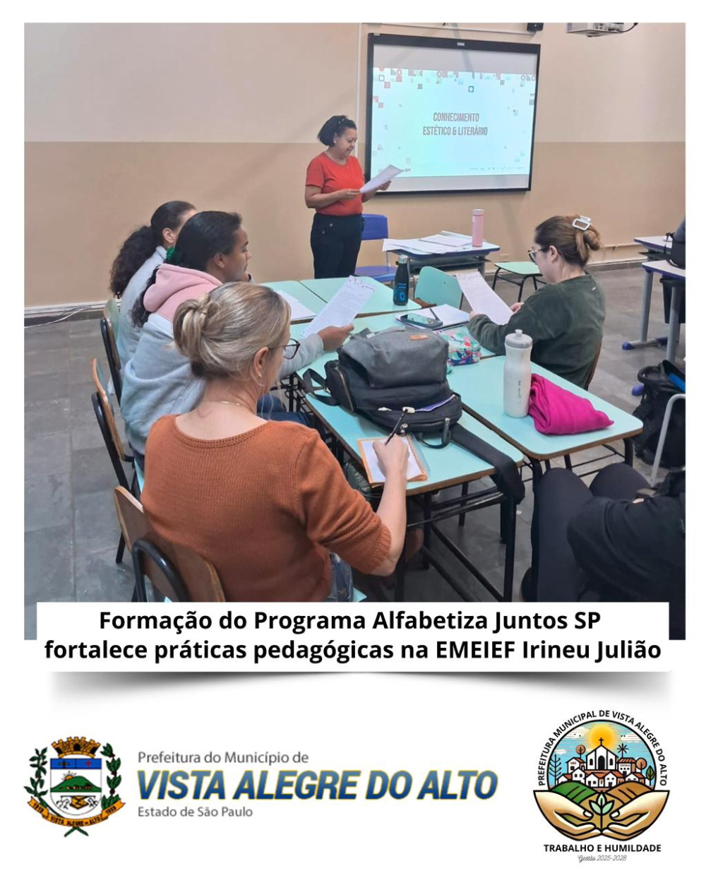 Formação do Programa Alfabetiza Juntos SP fortalece práticas pedagógicas na EMEIEF Irineu Julião.
