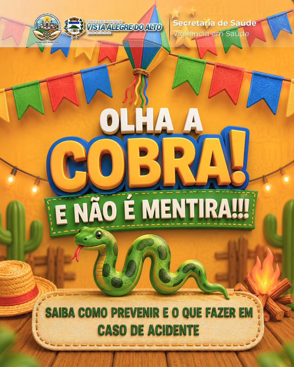 Prefeitura reforça orientações para prevenção de acidentes com animais peçonhentos.