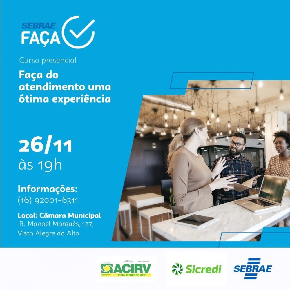 O Sebrae Aqui Vista Alegre do Alto tem um convite especial para você.