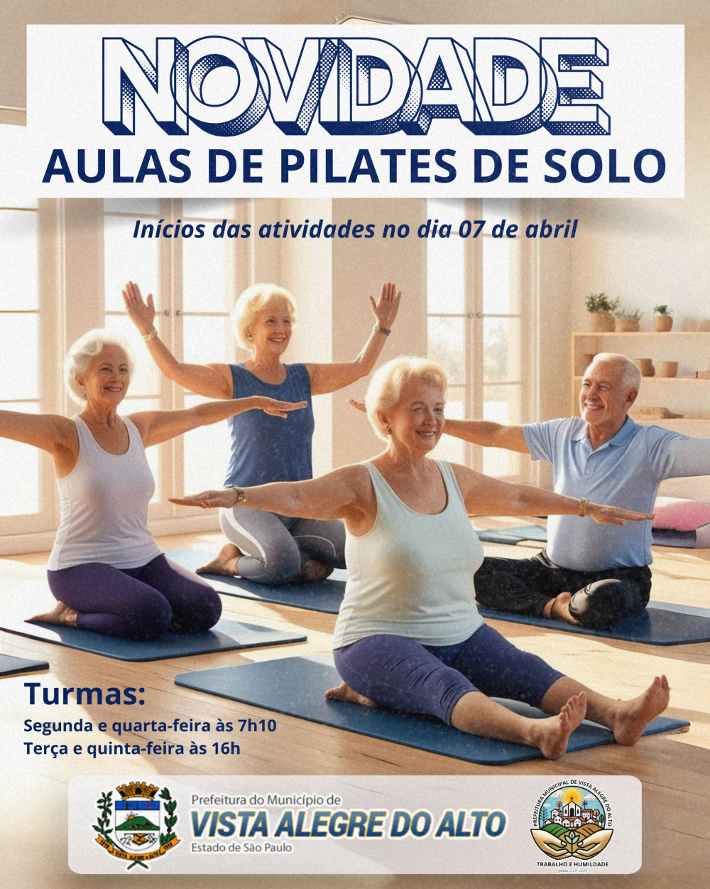 Novidade – Aulas de Pilates de Solo.