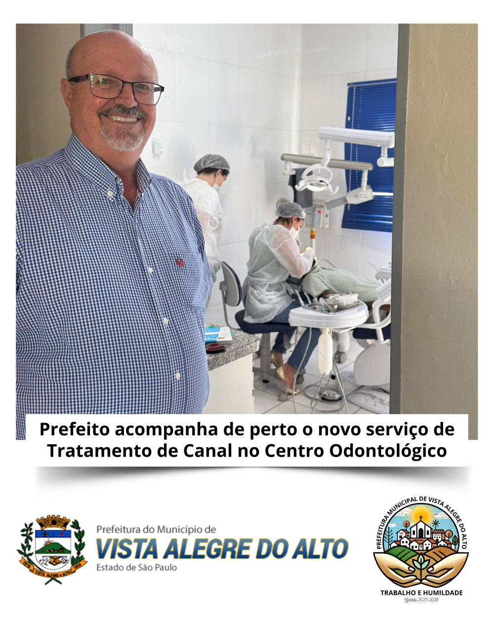 Prefeito acompanha de perto o novo serviço de Tratamento de Canal no Centro Odontológico.