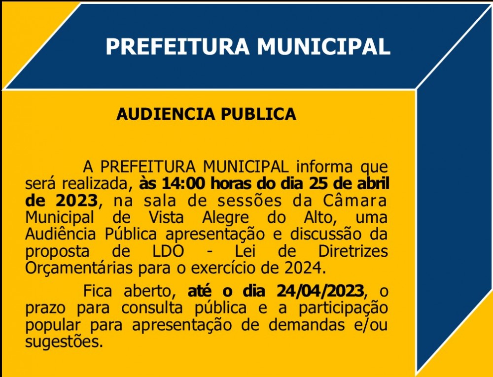 Comunicado - Audiência Pública.