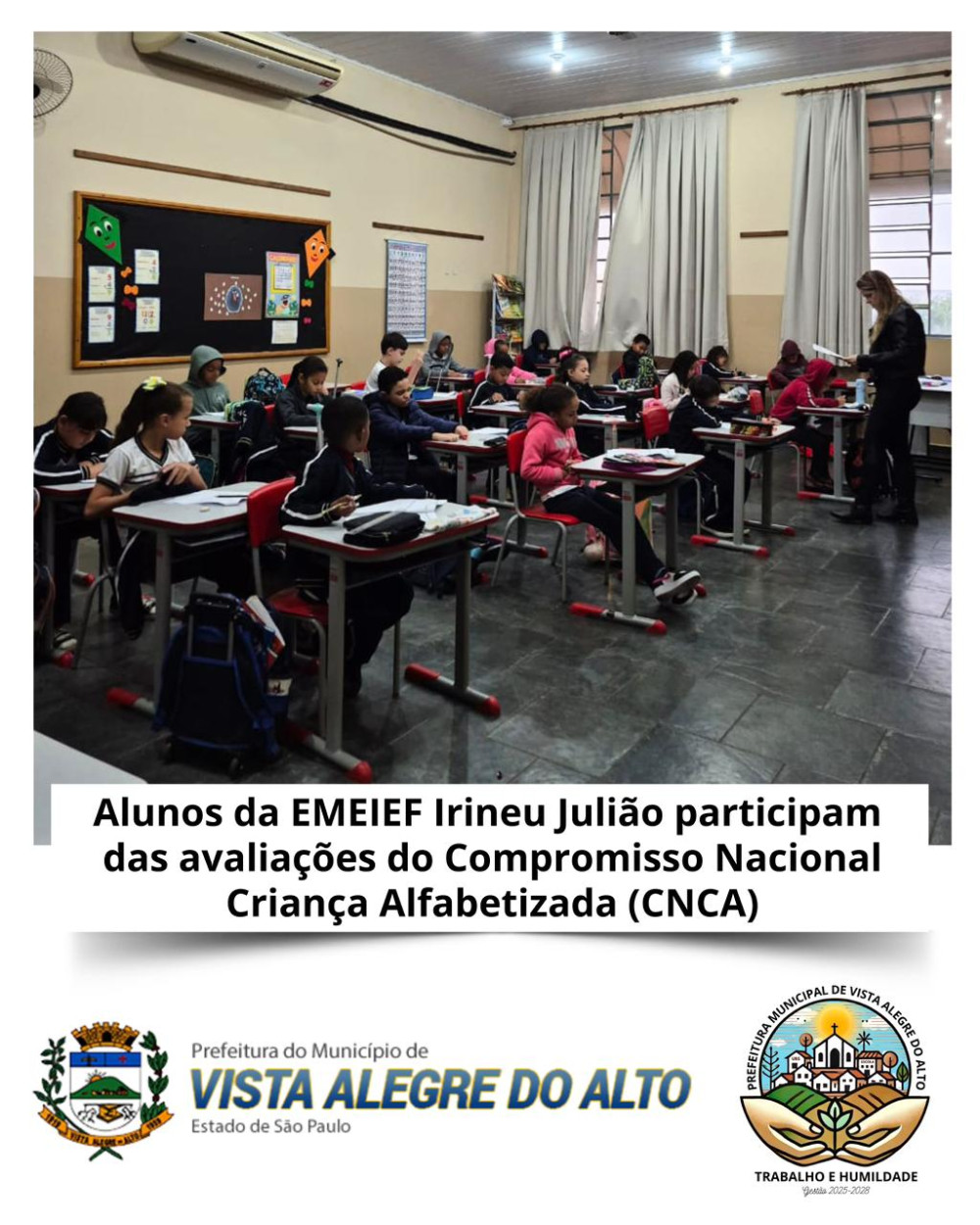 Alunos da EMEIEF Irineu Julião participam das avaliações do Compromisso Nacional Criança Alfabetizada (CNCA).