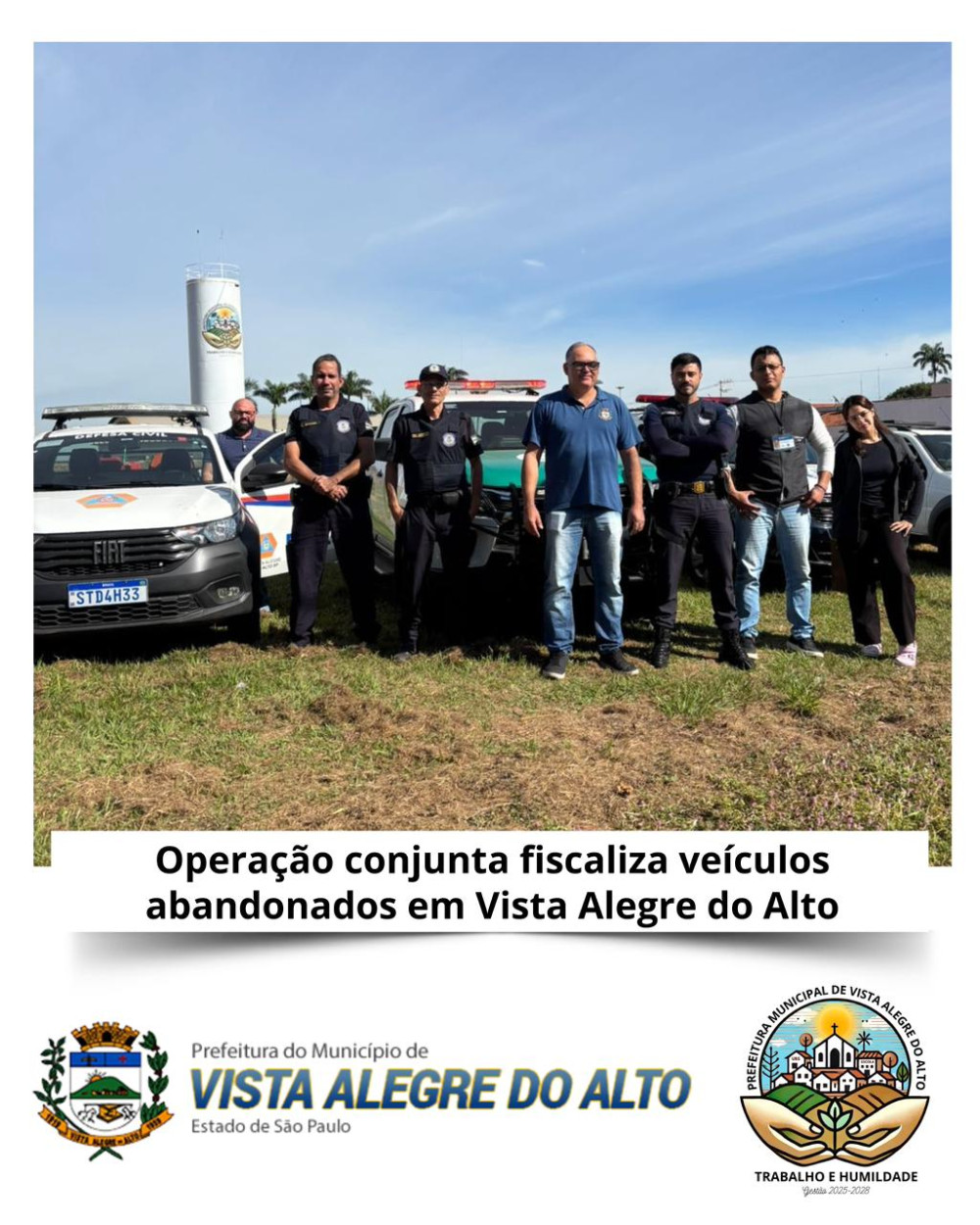Operação conjunta fiscaliza veículos abandonados em Vista Alegre do Alto.