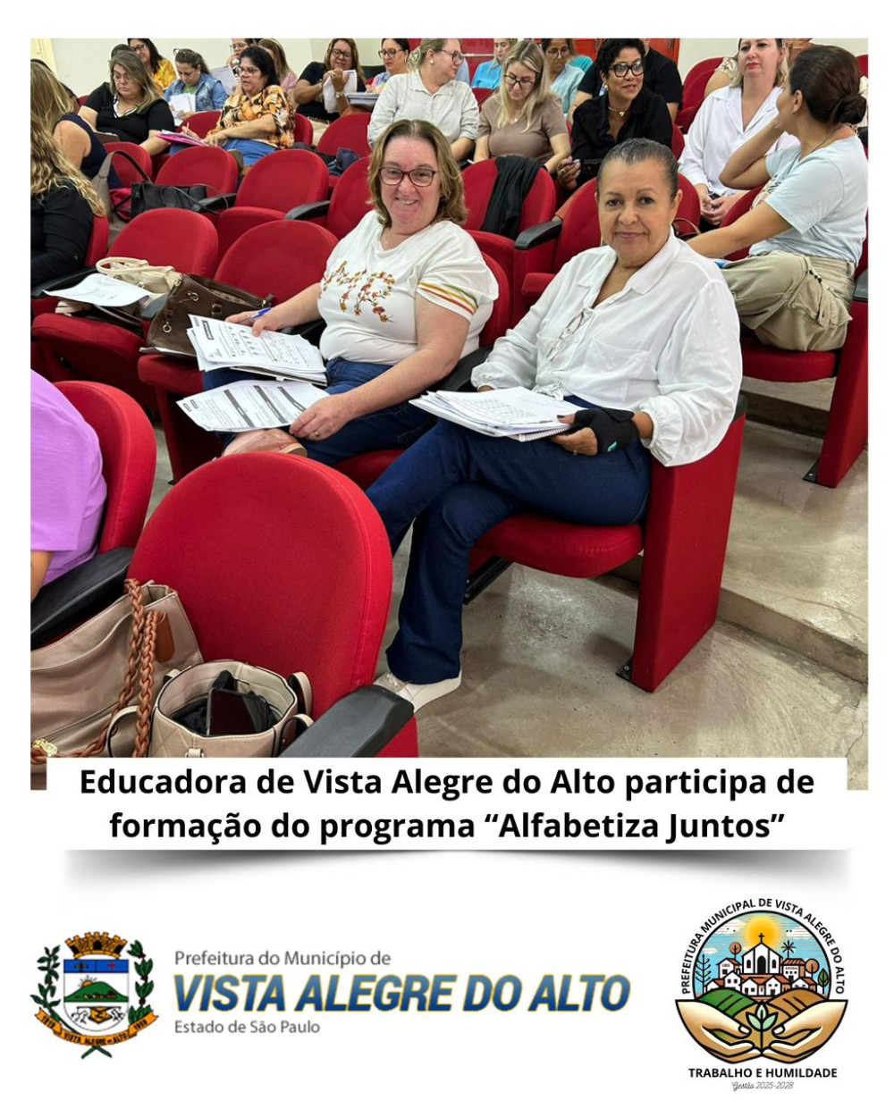 Educadora de Vista Alegre do Alto participa de formação do programa “Alfabetiza Juntos”