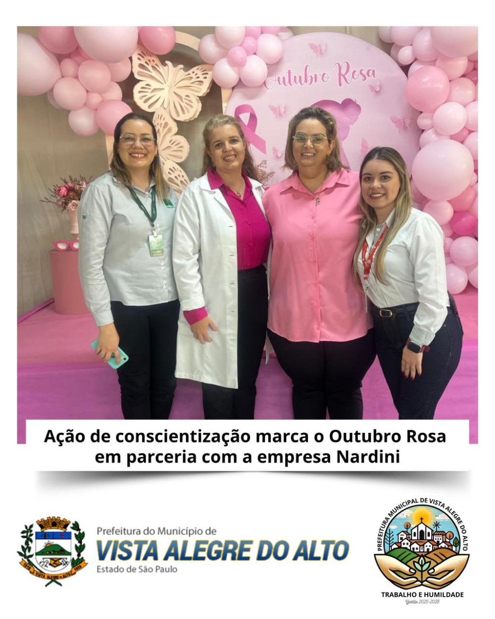Ação de conscientização marca o Outubro Rosa em parceria com a empresa Nardini.