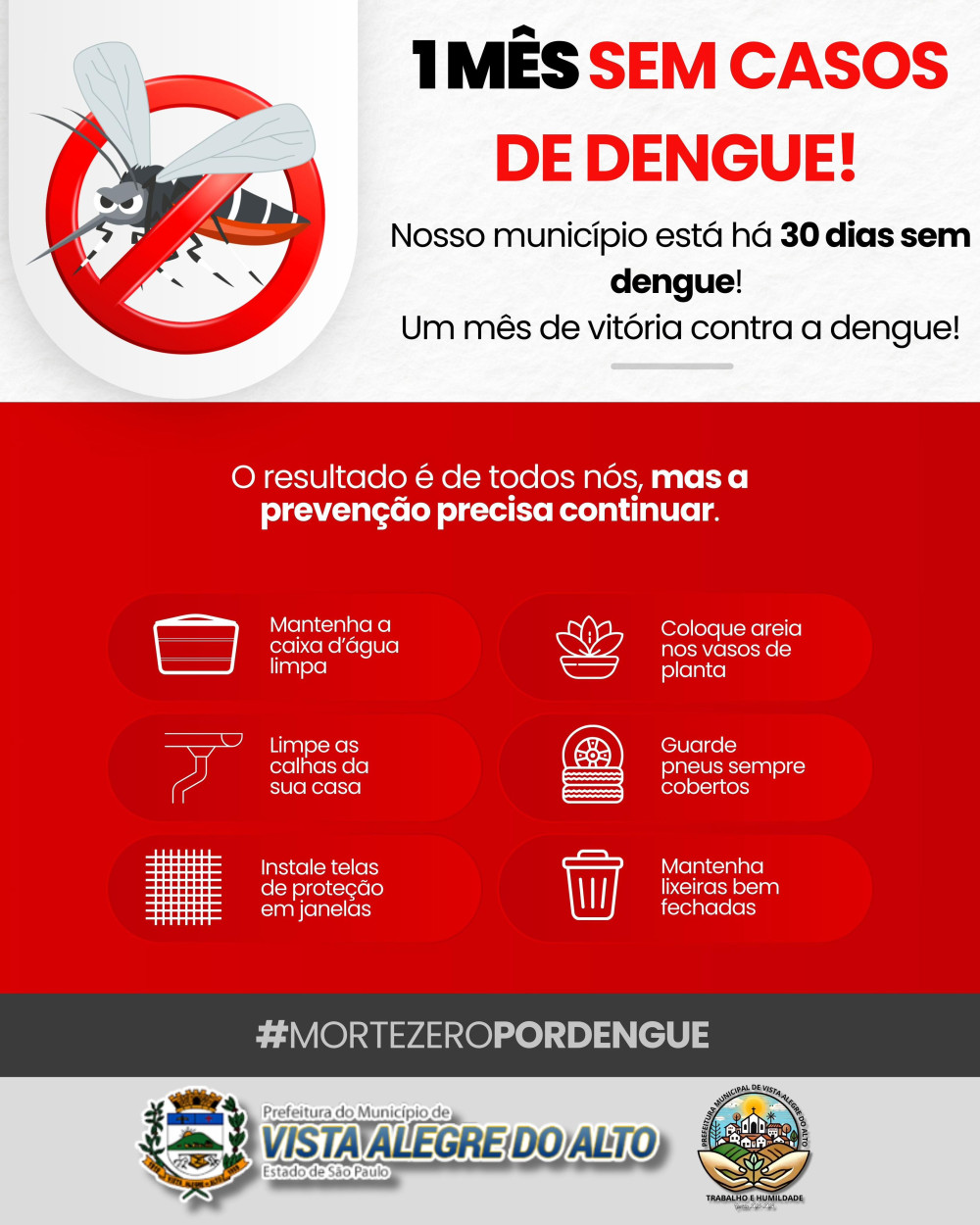 1 mês sem casos de dengue.