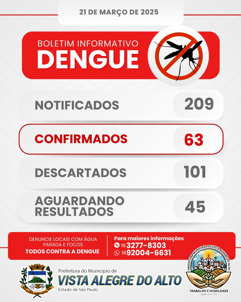 Boletim informativo da Dengue – Vista Alegre do Alto.