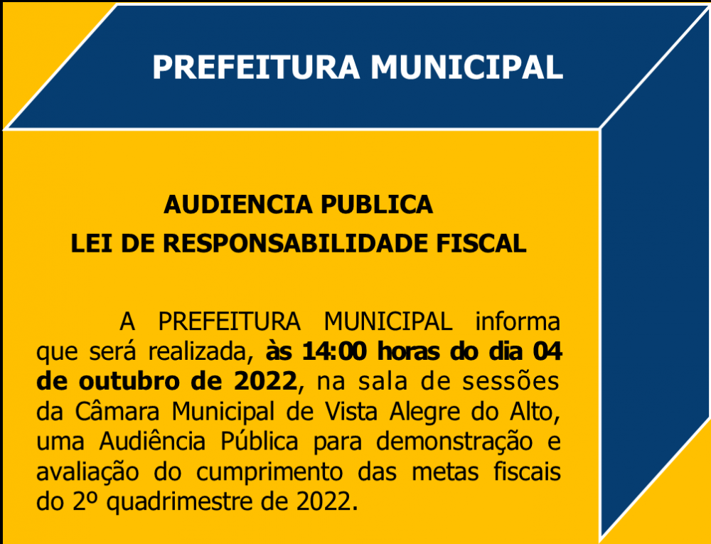 Audiência Pública - Lei de Responsabilidade Fiscal.