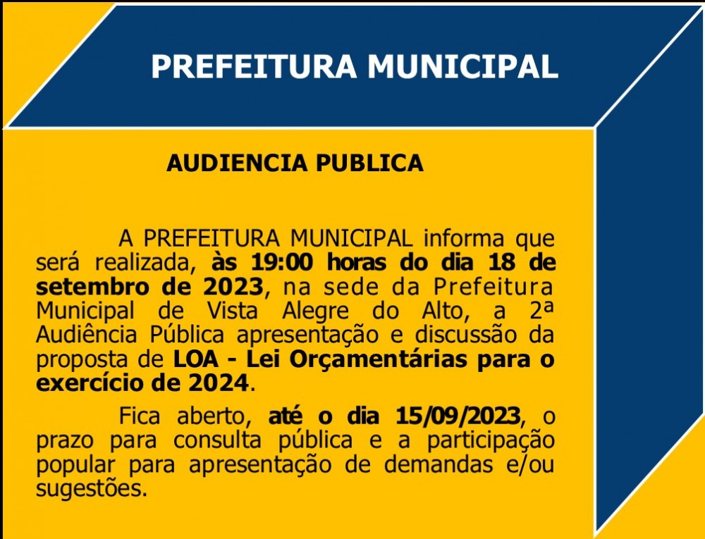 Comunicado - Audiência Pública.