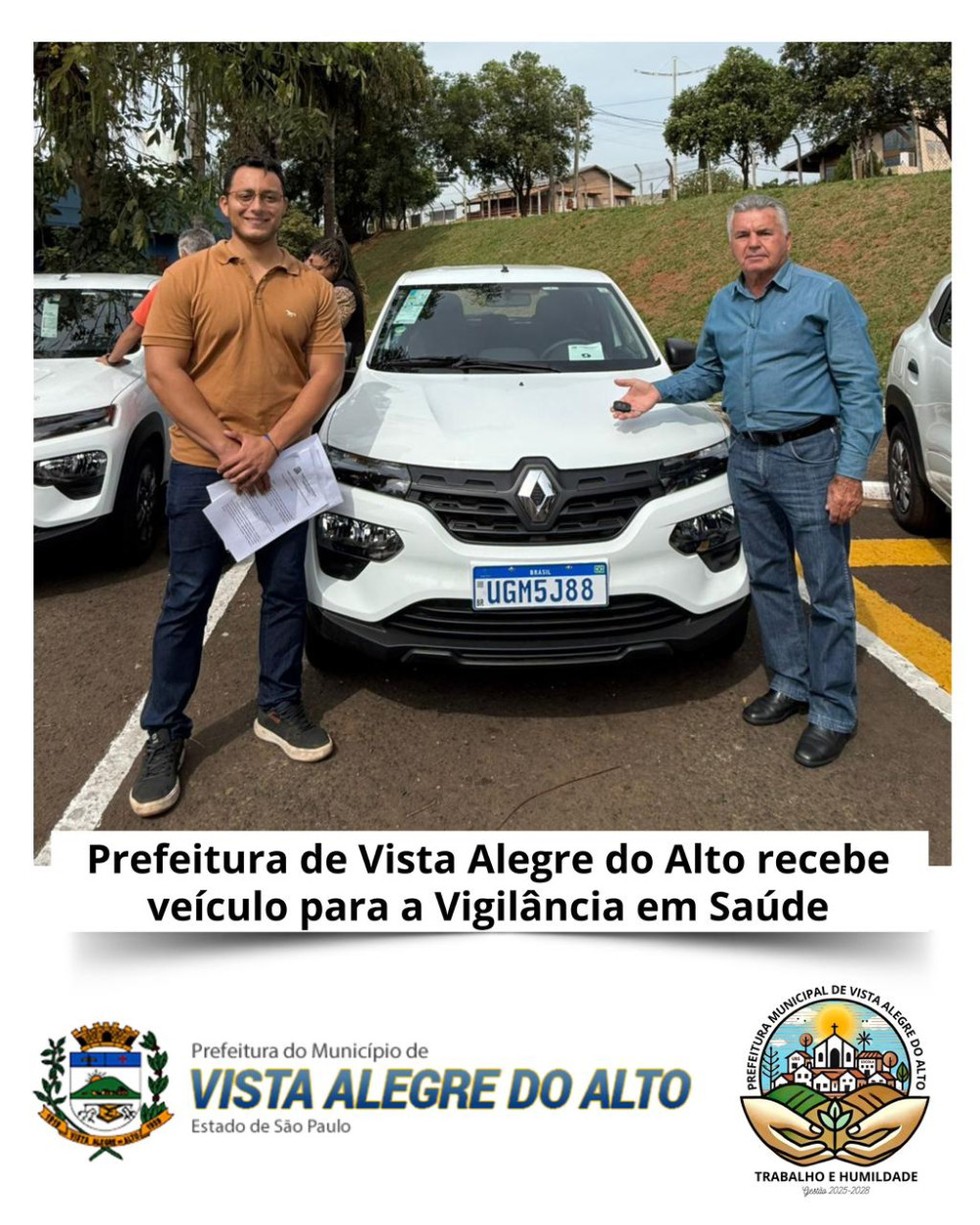 Prefeitura de Vista Alegre do Alto recebe veículo para a Vigilância em Saúde.