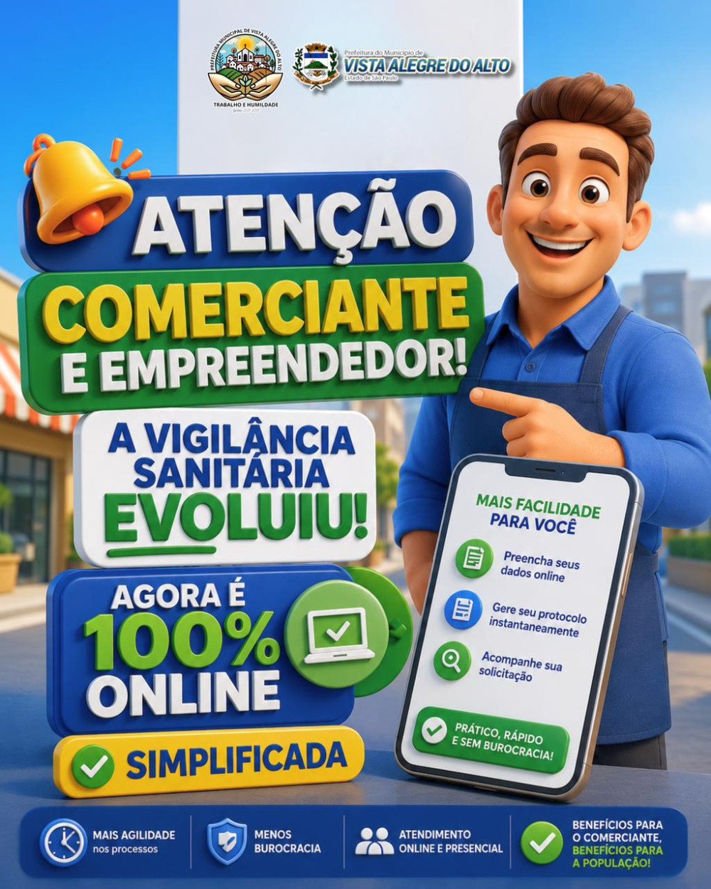 Prefeitura de Vista Alegre do Alto moderniza sistema da Vigilância Sanitária e amplia atendimento digital.