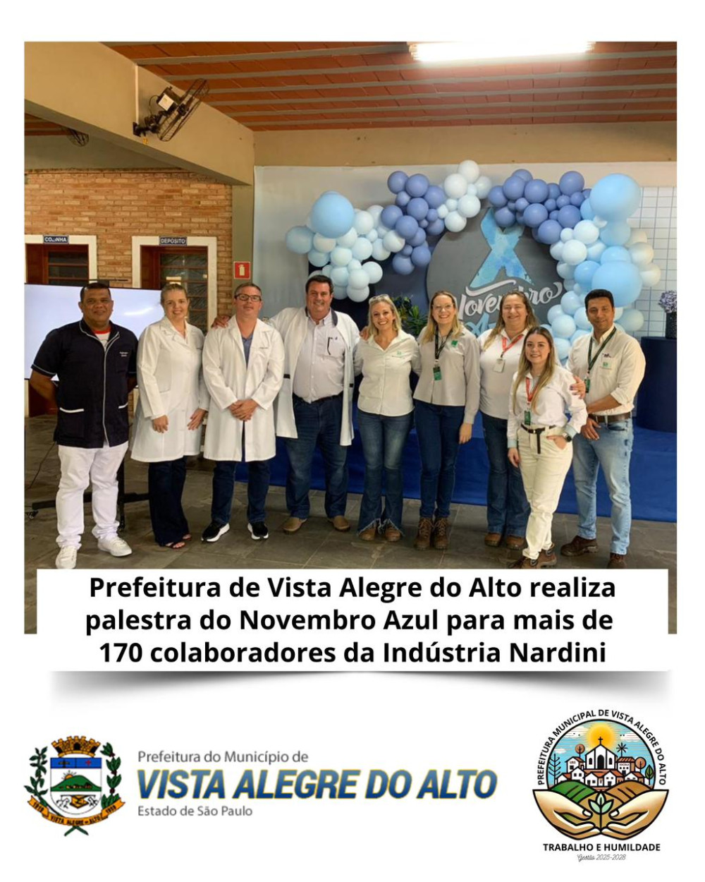Prefeitura de Vista Alegre do Alto realiza palestra do Novembro Azul para mais de 170 colaboradores da Indústria Nardini.