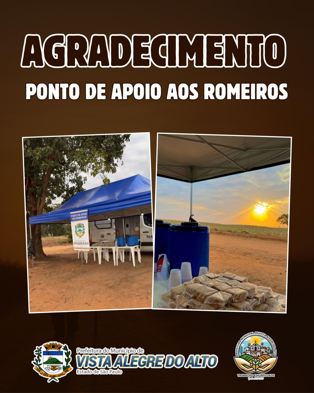Agradecimento – Ponto de Apoio aos Romeiros.
