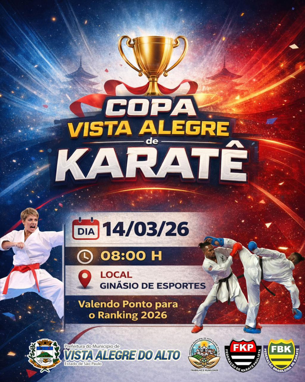 Vista Alegre do Alto sediará a 1ª Copa Vista Alegre de Karatê.