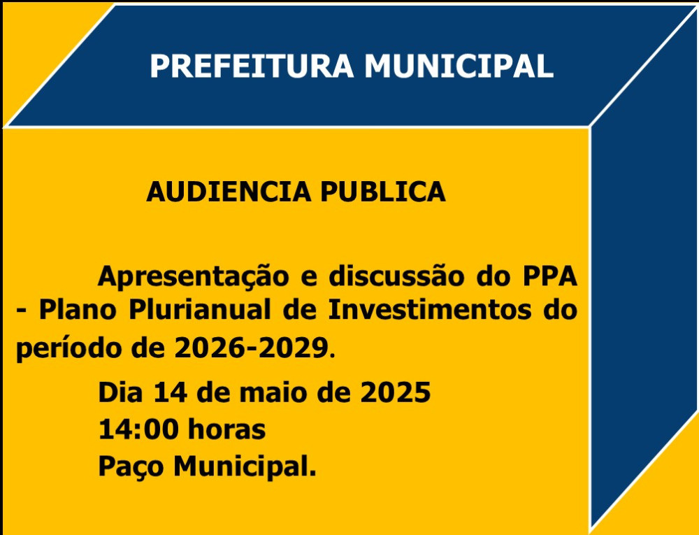 Comunicado - Audiência Pública PPA 2026-2029.