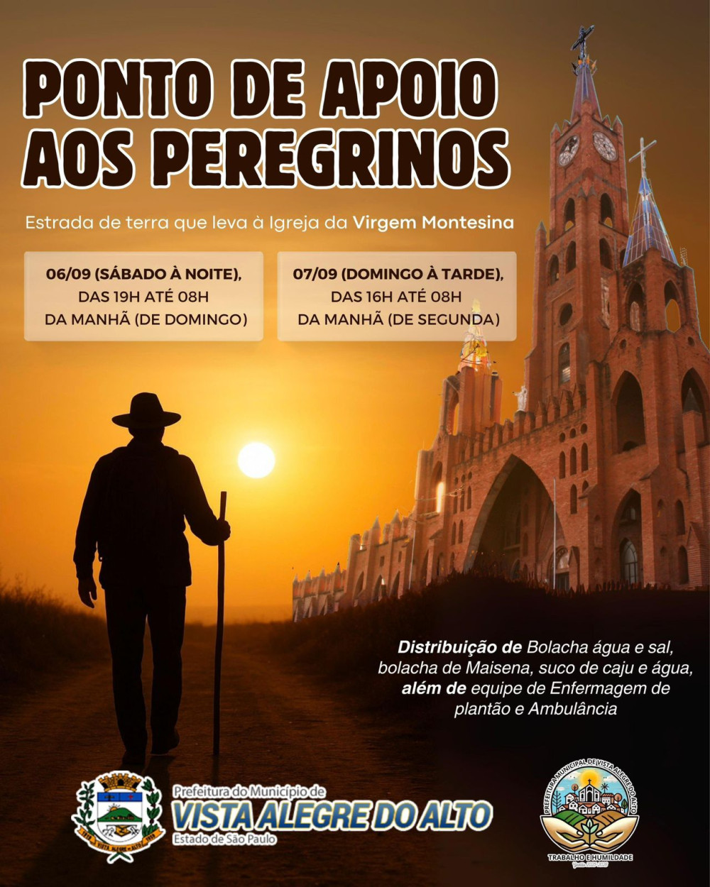 Ponto de Apoio aos Peregrinos na Estrada da Igreja da Virgem Montesina.