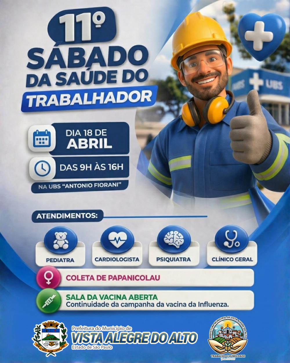 11º Sábado da Saúde do Trabalhador acontece no dia 18 de abril.