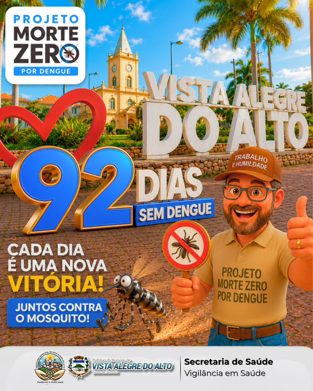 Vista Alegre do Alto completa 92 dias sem casos de dengue.